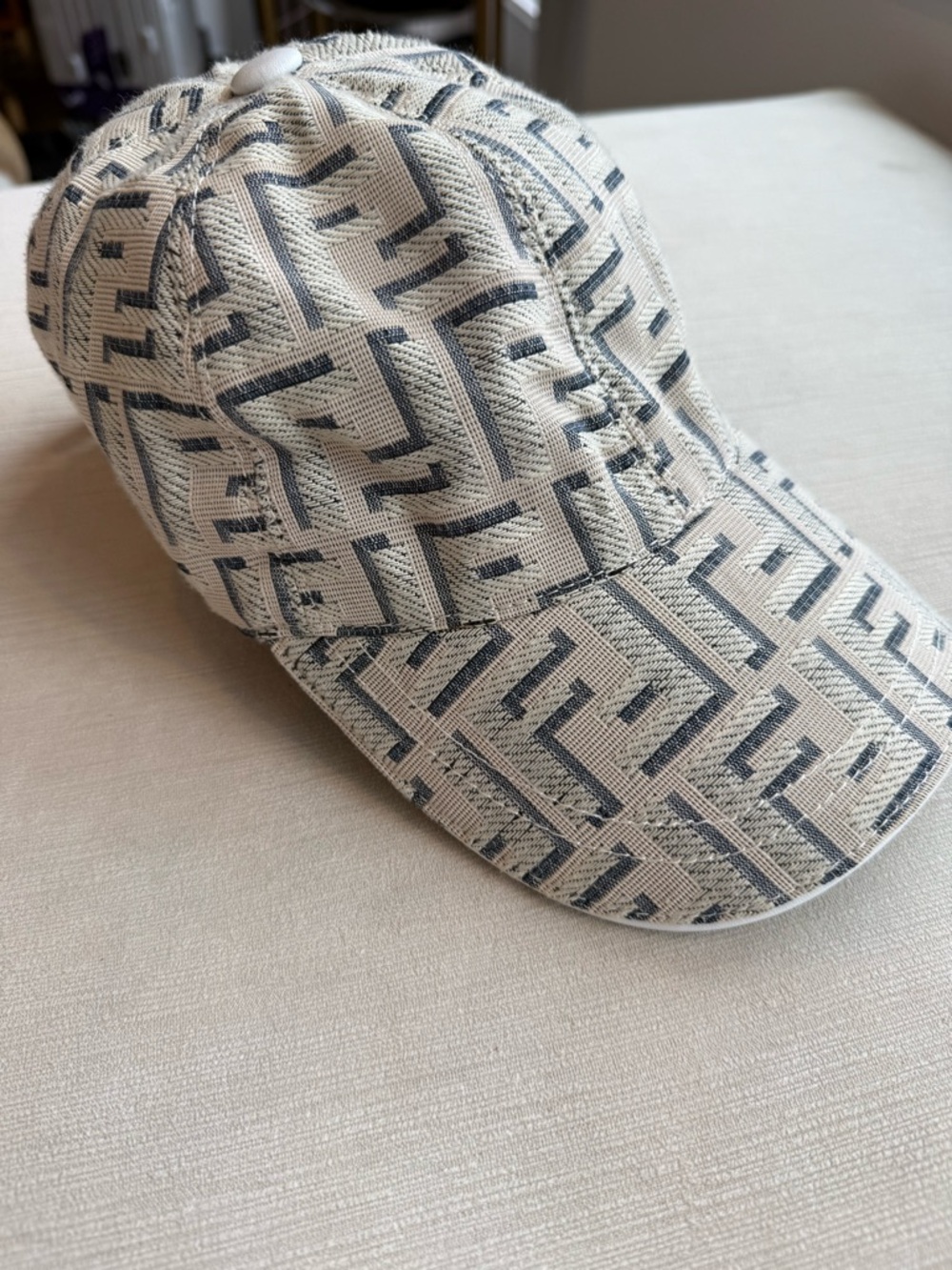 Fendi Ivory & Navy Monogram Baseball Cap - Picture 5 of 7